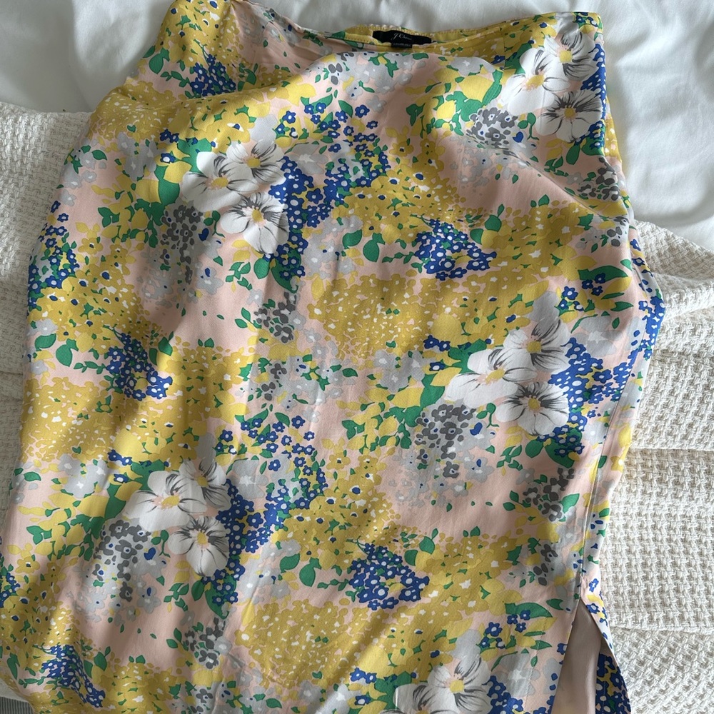Jcrew floral silk skirt